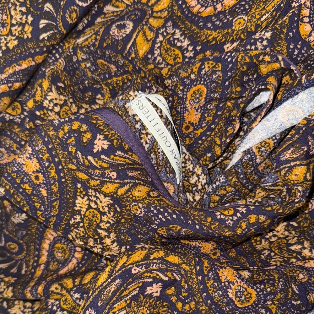 Urban Outfitters Brown and Gold Boxy Blouse